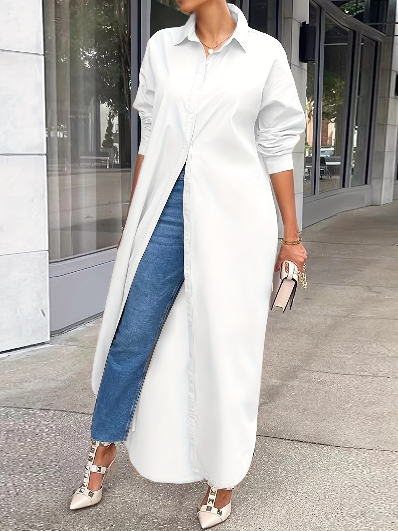 Long-sleeved Casual Shirts And Dresses With Multiple Wear Methods. - Image 5