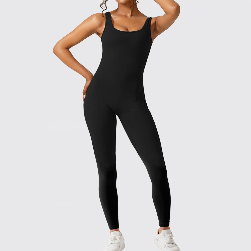 Women Sleeveless Flare Jumpsuits Fitness Yoga Long Pants - Image 2