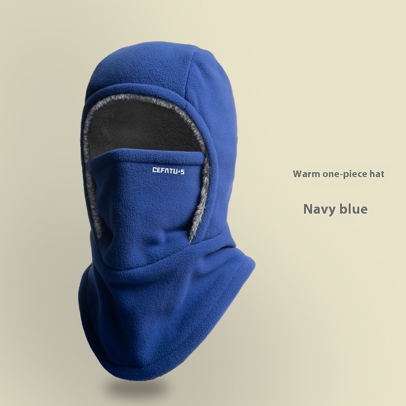 Winter Fleece Hooded Scarf Windproof Cold-proof Warm Face Mask Outdoor Thermal Head Cover Hat - Image 5