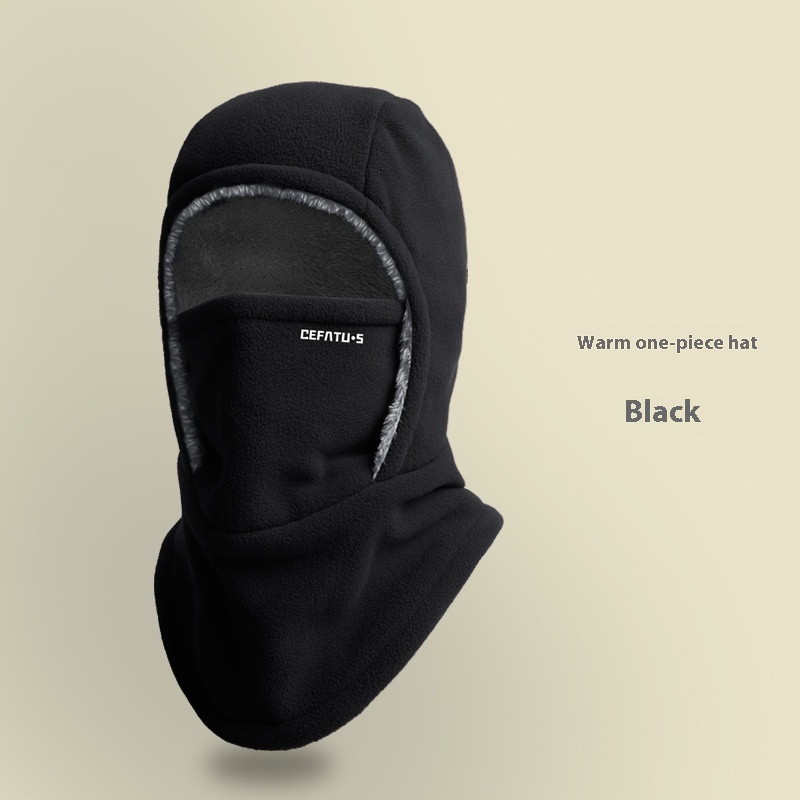 Winter Fleece Hooded Scarf Windproof Cold-proof Warm Face Mask Outdoor Thermal Head Cover Hat - Image 10