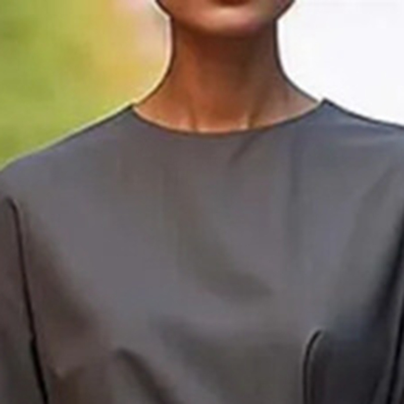 Plus Size Women's Elegant Solid Color Round Neck Mid-Sleeve Maxi Dress Waist-Defining Pleated Design For Office, Party, Wedding Guest - Image 3