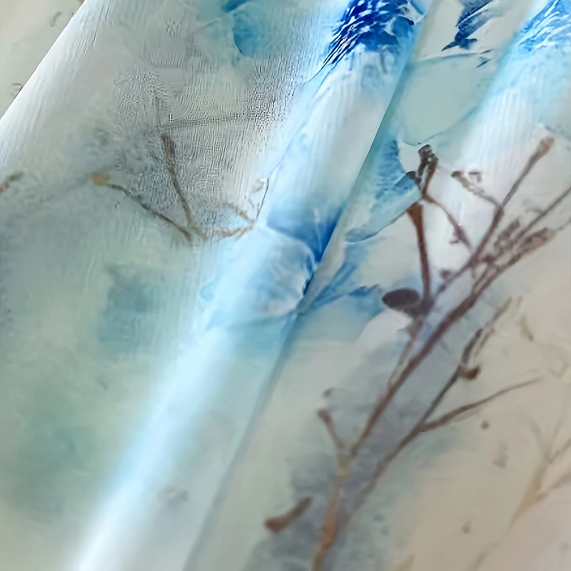 Women's Deep V-Neck Floral Print Boho Maxi Dress With Long Sleeves - A-Line Waist Ruffle Hem Dress For Spring&Summer Vacation - Image 4