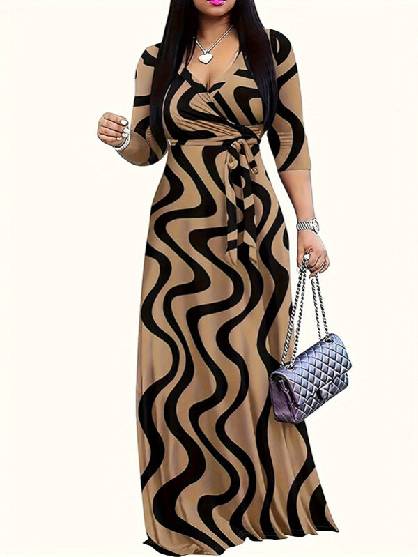 womens-summer-geometric-print-maxi-dresses-casual-3-4-sleeve-v-neck-tie-waist-long-dress