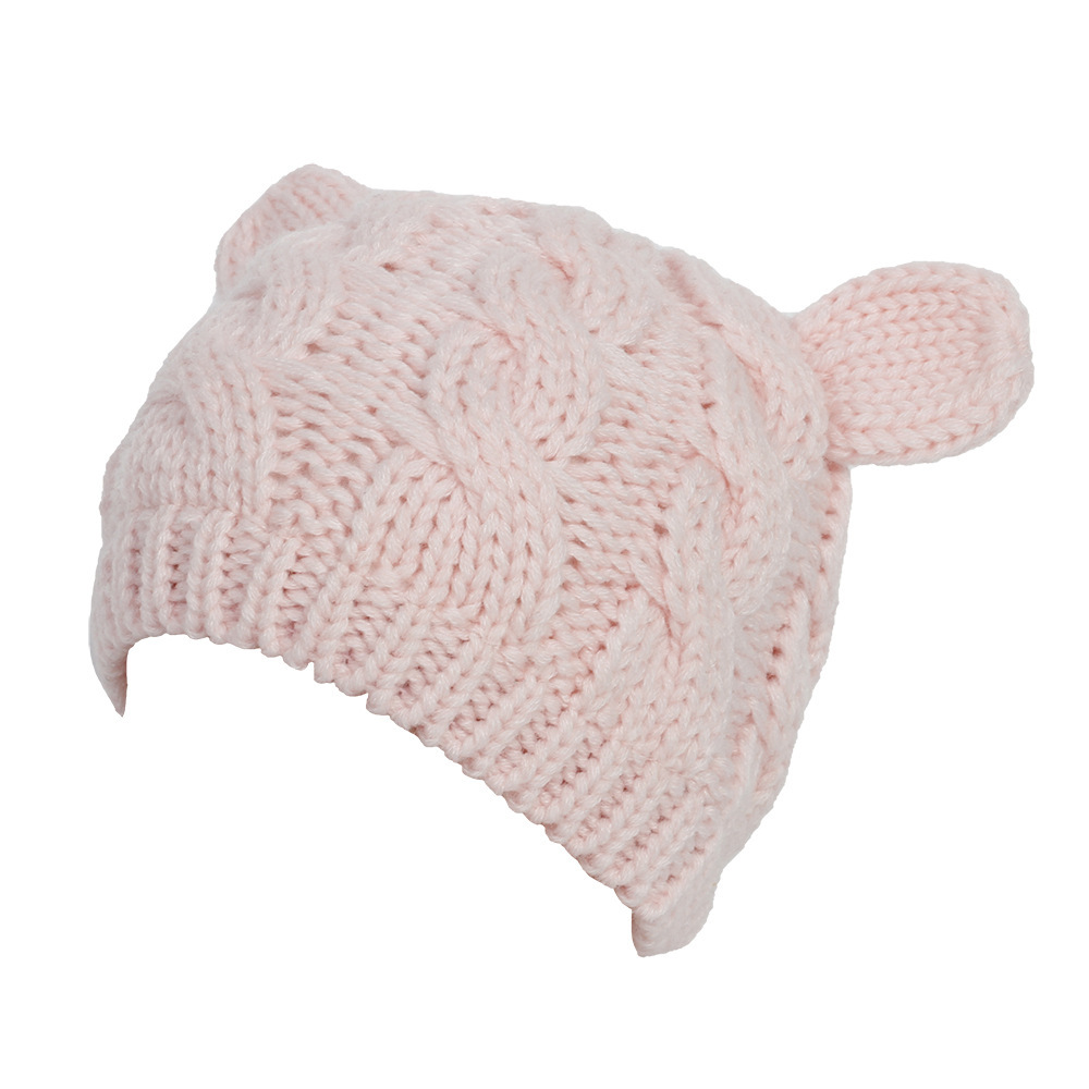 Hand Made 3D Cute Knitted Cat Ear Beanie For Winter - Image 3