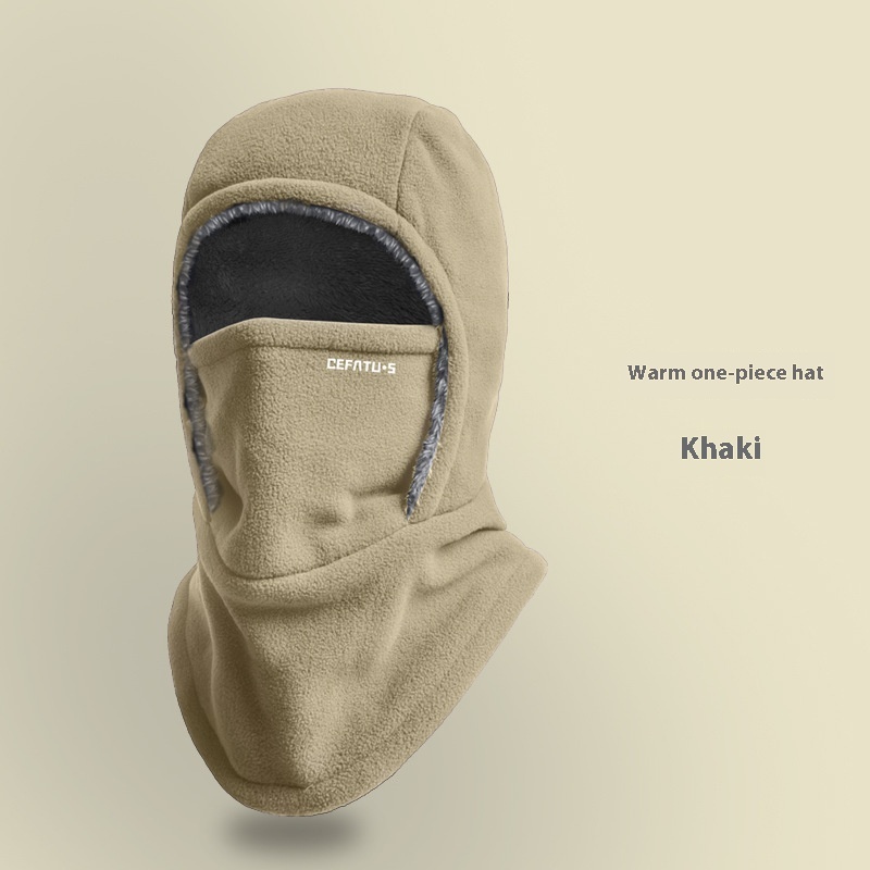 Winter Fleece Hooded Scarf Windproof Cold-proof Warm Face Mask Outdoor Thermal Head Cover Hat - Image 6