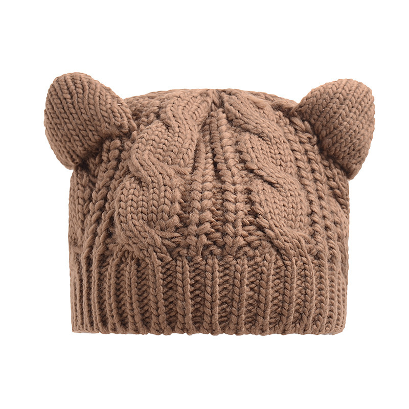 Hand Made 3D Cute Knitted Cat Ear Beanie For Winter - Image 8
